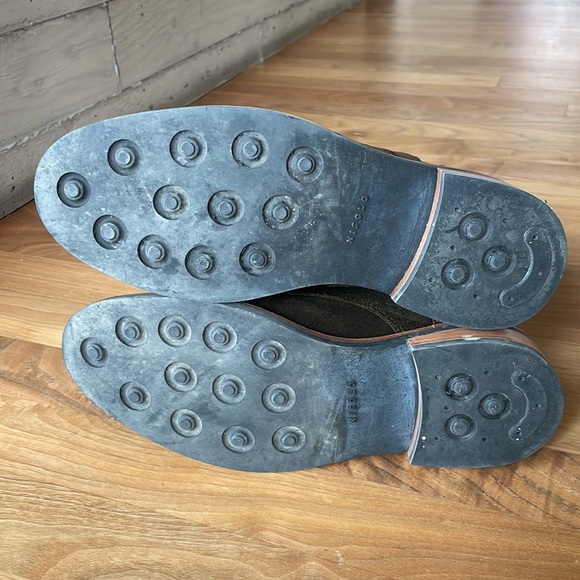 Dark olive green suede Nisolo lace up boots. Sz 7. - Picture 4 of 5